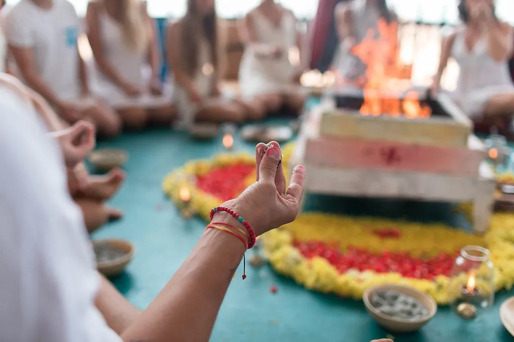 Ceremony and community activity during yoga training